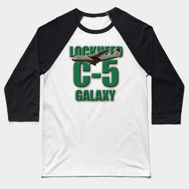 Lockheed C-5 Galaxy Baseball T-Shirt by Caravele